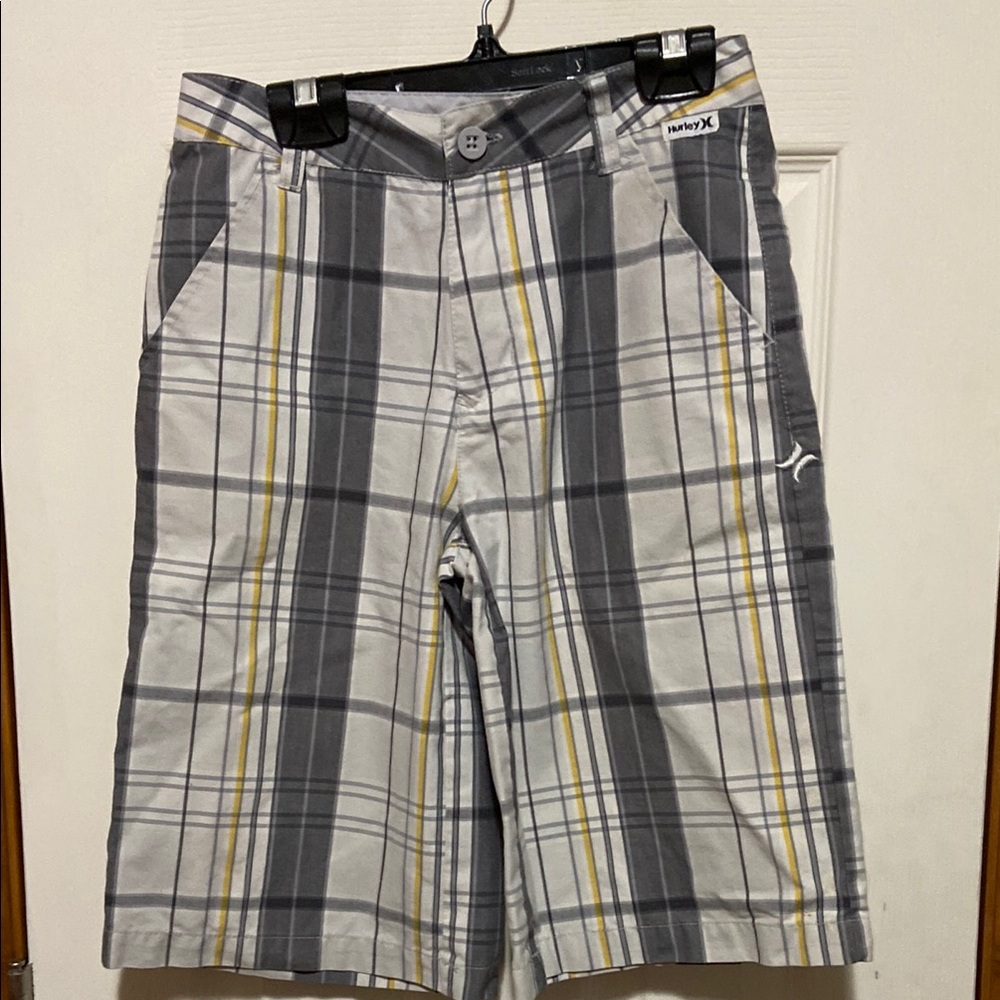 Hurley Boys size 10 Gray Plaid Shorts New. No tags.